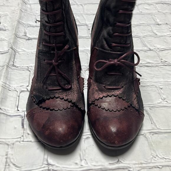 Gold Button Boots Booties Lace Upsize EU 41 - Picture 2 of 5